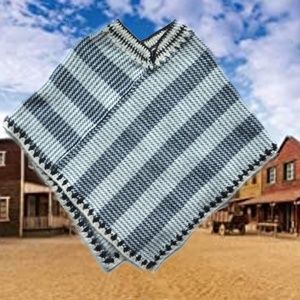 vintage black & white knit poncho